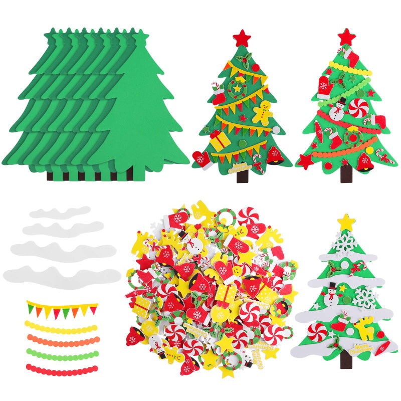Elcoho 24 Kits DIY Foam Christmas Tree Foam Crafts Xmas Party Favors Christmas Stickers for Making Craft Xmas Tree Fun Home Activities - Image 1